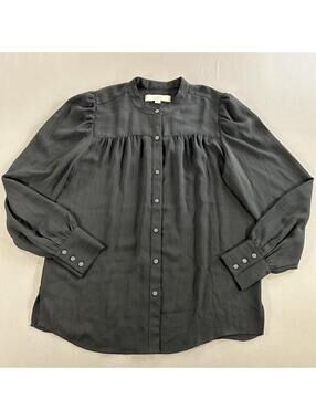 LOFT long sleeve button down shirt black Womens XS